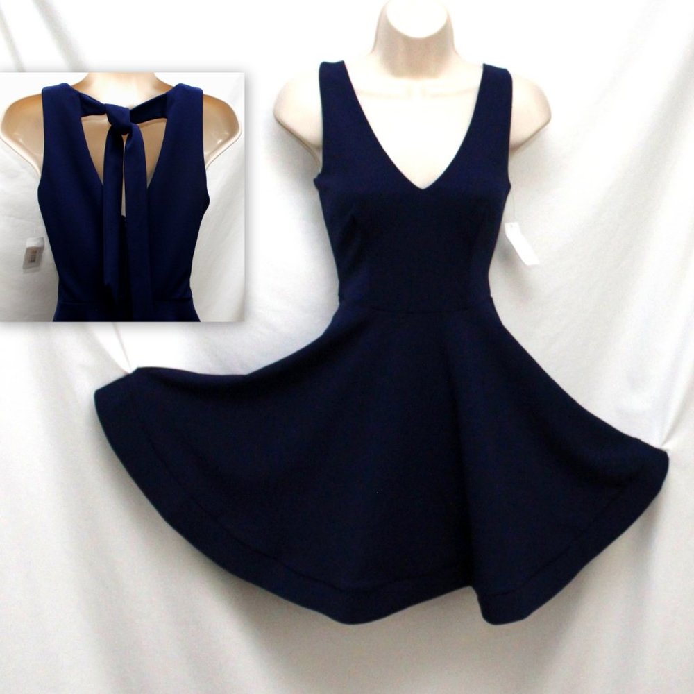 Full Flare Mini Dress Size 5/6 with 32" & 24" Waist Bust B.DARLIN Back Tie NEW